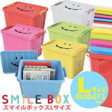楽天市場 収納ケース 収納ボックス プラスチック ふた付き フタ付 押入れ収納 衣類収納 クリアボックス クリアケース 片付け 収納 おもちゃ箱 ケース ボックス ポリプロピレン 子供部屋 スマイル smile カラフル カラー スマイルボックス lサイズ sfpt1530 やるcan
