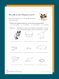 Grundschulkönig | kostenlose übungen und arbeitsblätter für die grundschule bei www.grundschulkoenig.de und für weiterführende schulen bei www.uebungskoenig.de. Instrumente