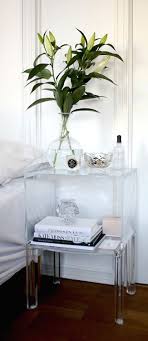 Bright White Bedroom With Acrylic Furniture Accents Interior Acrylic Furniture Home