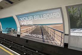 Train Station Billboard Mockup One Billboard Mockup Public Transportation Design Public Transport