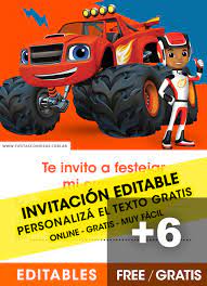 11,134 play times requires y8 browser. 6 Free Blaze And The Monster Machines Birthday Invitations For Edit Customize Print Or Send Via Whatsapp Fiestas Con Ideas