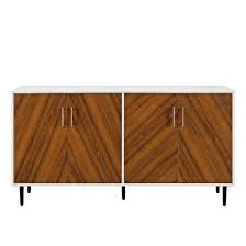Coverless tv unit modern tv unit 90 cm tv stand, modern tv unit, living room tv stand, wood tv cabinet, rustic television stand. Walker Edison Modern Tall Buffet Cabinet Tv Stand For Most Tvs Up To 65 Brown White Bbu58hpbmwht Best Buy