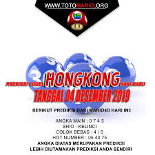 Prediksi Hongkong Pools 04 Desember 2019 Sydney Shio 17 Desember