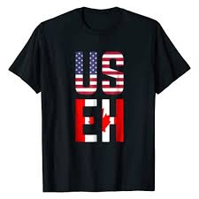 When displayed either horizontally or vertically against a wall, the union should be uppermost and to the flag's own right, that is, to the observer's left. Useh America Canada Flag T Shirt Funny American Canadian Tee Fresh Brewed Tees