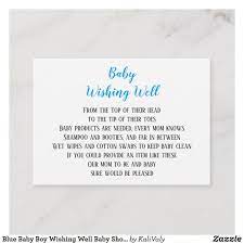 Blue Baby Boy Wishing Well Baby Shower Mini Cards Zazzle Com Wishing Well Baby Shower Wishes For Baby Boy Diy Baby Shower Gifts