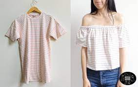 They're comfortable, cute and on trend. Diy Off The Shoulder T Shirt Fashion Wanderer