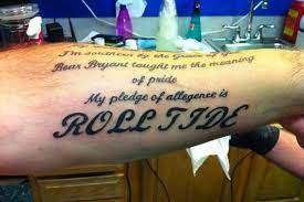 Alabama crimson tide temporary tattoos are at rolltide.com official online store. Alabama Fan Misspells Roll Tide Poem Arm Tattoo Bleacher Report Latest News Videos And Highlights