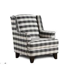 Brock Charcoal Black White Block Plaid Accent Chair Gray Polyester In 2020 Furniture French Country Living Room Armchair