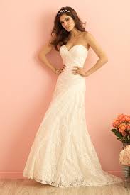 Allure Romance Lace Gown Styles Strapless Ruched Wedding Dress Strapless Wedding Dress Sweetheart