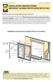 Owner's guide and installation manual. Installation Instructions Imperviaa Sliding Patio Door With Pella Com