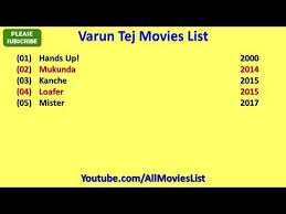 Varun Tej Movies List Youtube Bollywood movies, telugu & tamil movies dubbed in hindi and a lot more in a click.