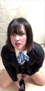 男の娘が本物のOL制服着てしこしこオナニー、本革パンプスの中に射精
