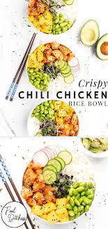 Crispy Sweet Chili Chicken Rice Bowl Food Duchess Rezept Gesunde Rezepte Rezepte Mango Huhn