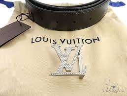 I'ma let y'all know whether your belt or the one you're tryna cop is fake or real, pay close attention to the details. Diamond Louis Vuitton Belt Buckle 65042 Mens Style White Stainless Steel Round Cut 3 16 Ct