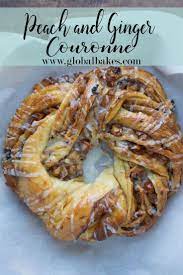 Peach And Ginger Couronne Baked Dessert Recipes Savoury Baking Dried Peaches