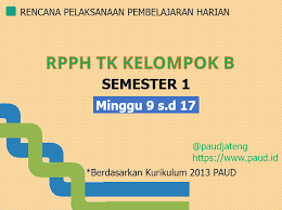 We did not find results for: Contoh Rpph Tk B Smt 1 Minggu 9 17 Kurikulum 2013 Paud Jateng