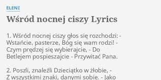 Poszli, znaleźli dzieciątko w żłobie z. Wsrod Nocnej Ciszy Lyrics By Eleni 1 Wsrod Nocnej Ciszy