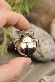 Beetle Big Black Bug In House Pin On Our Stained Glass And Copper Jewelry