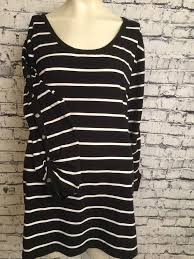 Black And White Striped Tops For Ladies Susan Graver Women Plus Size 2x Top Black White Striped Long Sleeve Casual Shirt Susangraver Top Casual Long Sleeve Casual Fashion Tops