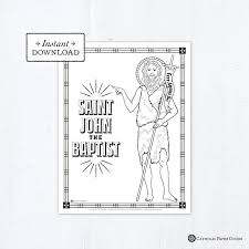The spruce / miguel co these thanksgiving coloring pages can be printed off in minutes, making them a quick activ. Catholic Coloring Page Saint John The Baptist Catholic Saints Printable Coloring Page Digital Pdf
