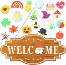 Hours, address, front porch improv reviews: Amazon Com Watinc 21 Pcs Interchangeable Seasonal Welcome Signs Felt Door Decor Front Porch Hanging Plaque Decoration For Fall Thanksgiving Winter Christmas Valentines St Patrick S Day Home Kitchen
