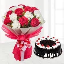 Birthday Cake And Flowers Online Delivery 17 Red White Carnation Online Birthday Cake White Carnation Cake Online