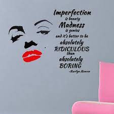 Marilyn Monroe Quote Better To Be Absolutely Ridiculous Than Absolutely Boring With Red Lips Home Wall Decal Makeup Sticker 3080 Wall Stickers Aliexpress