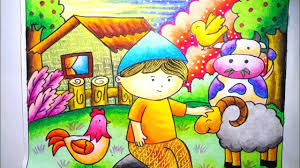 Maybe you would like to learn more about one of these? Cara Menggambar Dan Mewarnai Gradasi Oilpastel Anak Petani How To Draw Farm Youtube