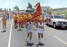 Touch device users, explore by touch or with swipe gestures. File 1984 Summer Olympics Torch Relay 1984 07 25 1 Jpeg Wikimedia Commons