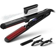 Professional Dual Voltage Ceramic Flat Iron Steam Hair Straightener Hair Steaming Steam Hair Straightener Flat Irons Best