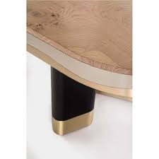sistelo 6 seat dining table oak root black champagne lacquer brushed brass oak dining table dining table black lacquer