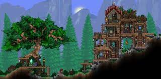 Everything has at least one full chest, and in many cases, 25 (twenty five) full chests! Forest Base Terraria Terraria House Design Terraria House Ideas Terrarium