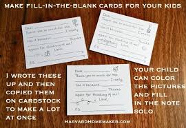 Create Your Own Fill In The Blank Thank You Notes For Kids By Writing Or Typing Some Up And Then Copying Raising Grateful Children Learning Tarot Cards Cards