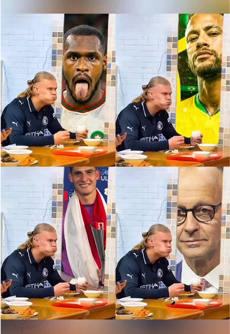 Haaland eating meme editing tutorial How to make Haaland green screen meme  with photos Viral Haaland dinner contrast meme guide Steps to create  trending Haaland food meme How to swap pictures on ...