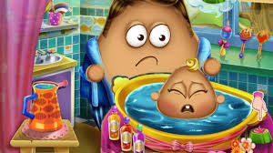 Use his favorite soap and bath toys and he will not give you any trouble during the bath. Pou Baby Cartoon Pou Baby Games Game For Kids Youtube