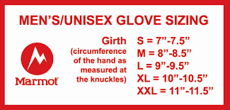 Marmot Glove Sizing Images Gloves And Descriptions
