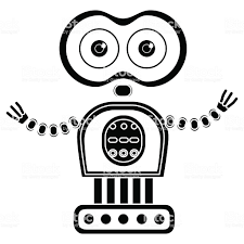 Black And White Robot Vector Robot Google Search Vector Robot Vector Vintage Robots