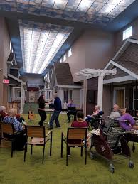 Nursing Home Looks Normal On Outside Inside Is Designed To Be A Familiar 1940s Neighborhood Nursing Home Activities Nursing Home Nursing Home Crafts