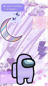 Purple Aesthetic Among Us Background Iphone Wallpaper Girly Funny Phone Wallpaper Purple Wallpaper Iphone