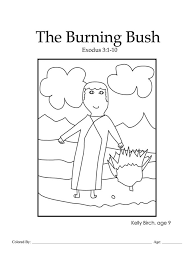 Moses and the burning bush. Kids Color Me Bible Chapter 11 The Burning Bush Kids Talk About God