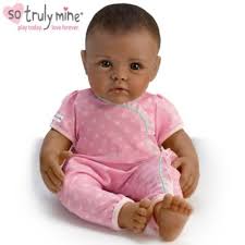 Black baby hair generally starts off extremely fine. So Truly Mine Lifelike Baby Doll Black Hair Brown Eyes Dark Skin