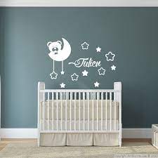 sticker prenom personnalise ourson avec les etoiles stickers prenom ambiance sticker stickers muraux