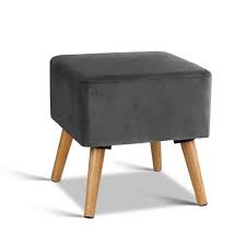 Ottomans can add storage and a footrest to chairs that do not recline. Artiss Velvet Footstool Dark Grey Velvet Footstool Velvet Ottoman Ottoman