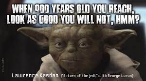 Before he was passing in return of the jedi at the age of 900, yoda was the oldest living cast in the star wars franchise in canon, until the initiation of maz kanata in the force awakens. Wist Kasdan Lawrence Return Of The Jedi 1983 With George Lucas
