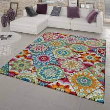 Only 1 available and it's in 1 person's cart. Kurzflor Teppich Retro Rautenmuster Mehrfarbig Teppichmax