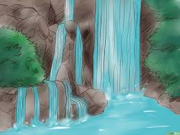 Gambar pemandangan air terjun yang belum diwarnai via gambarpemandanganpictur.blogspot.com. Cara Menggambar Air Terjun Dengan Gambar Wikihow