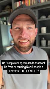 ONE simple change that took us from recruiting 5 or 6 people a month to  1000+ a month (and it’s not what you think!) ⬇️, when I look back at it,  it’s almost laughable really, , we would spend all ...