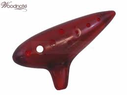 Limited Translucent Red 12 Holes Alto C Ocarina Flute With Fingering Chart