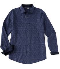 Murano Liquid Luxury Paisley Jacquard Long Sleeve Woven Shirt