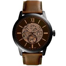 Montre connectée grde, équipée d'un écran tactile haute définition de 3,3 cm et de la dernière puce bluetooth v5.0. Montre Fossil Me3155 Automatic Cuir Marron Homme Sur Bijourama Montre Homme Pas Cher En Ligne